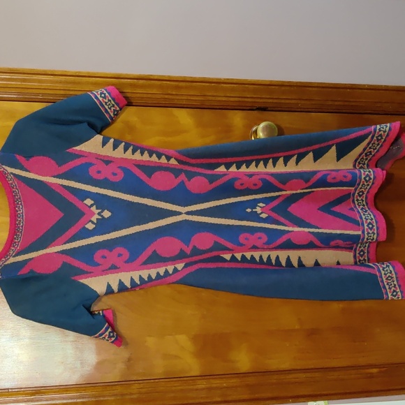 Flying Tomato Blue Patterned Sweater Dress Small - Picture 5 of 6